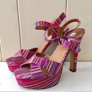 Steve Madden Colorful Raimi Platform Heels 10